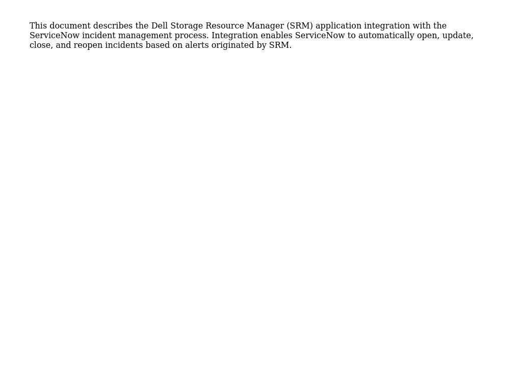 Overview | Dell SRM: Automating Incident Management in ServiceNow ...