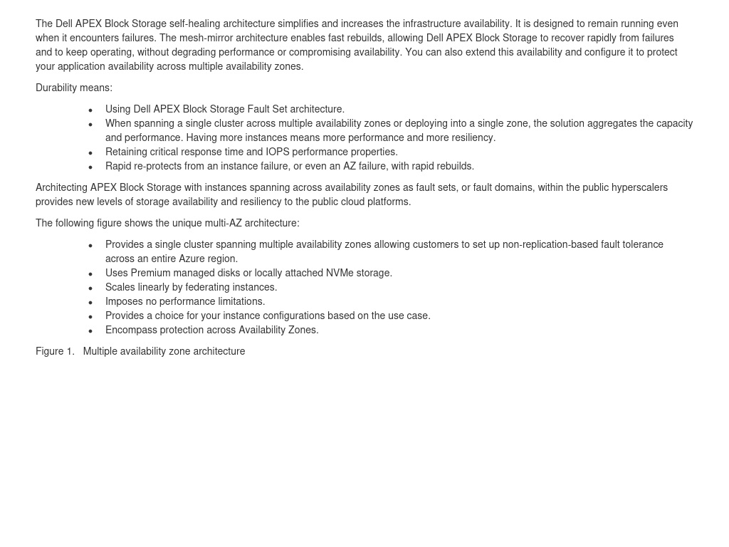 Multiple availability zones | Dell APEX Block Storage for Azure ...