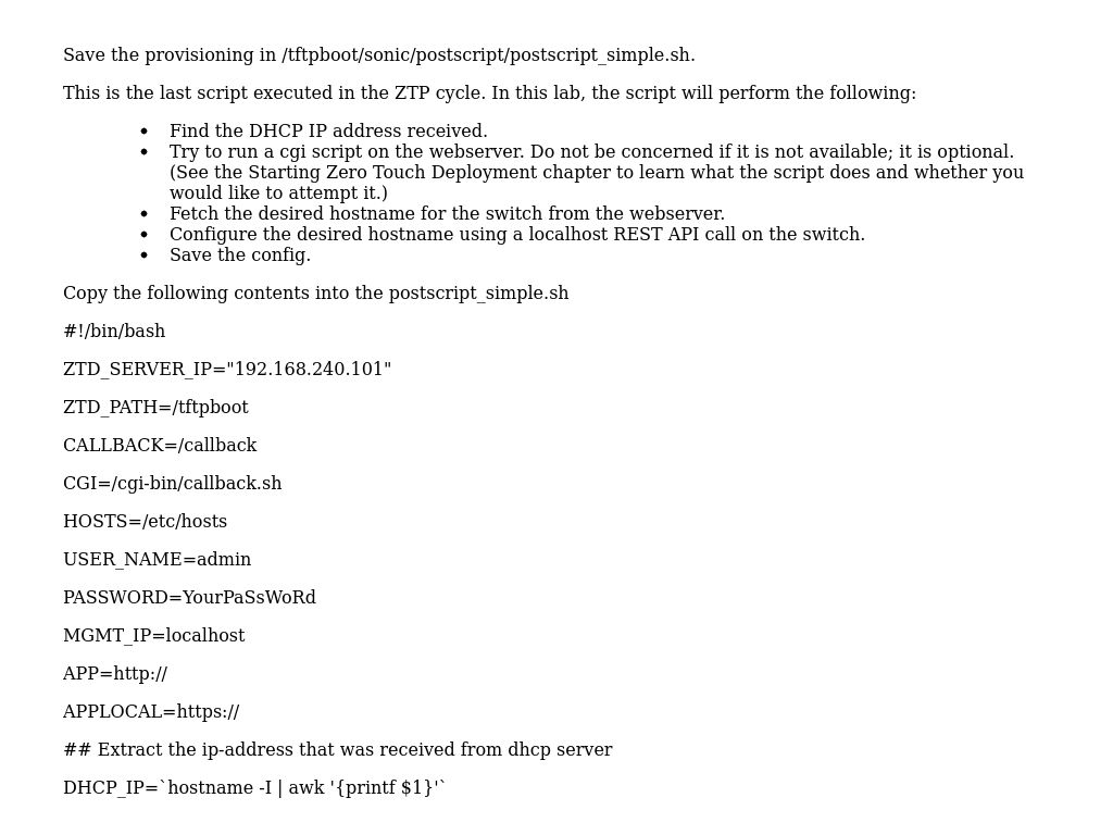 Provisioning script | Zero Touch Deployment of Open Dell Switches with ...