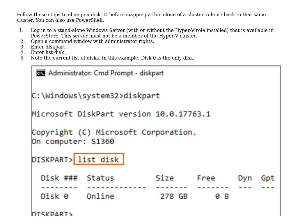 change-a-disk-id-with-diskpart-dell-powerstore-microsoft-hyper-v