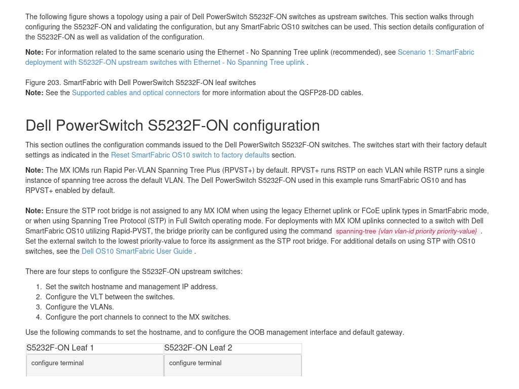 Scenario 3: SmartFabric deployment with S5232F-ON upstream switches ...