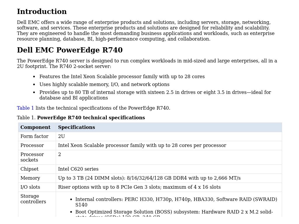 Dell EMC hardware products Design Guide—Ready Bundle for Microsoft