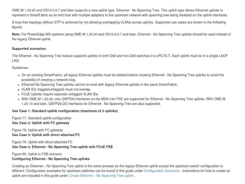 Ethernet – No Spanning Tree uplink | Dell PowerEdge MX Networking ...