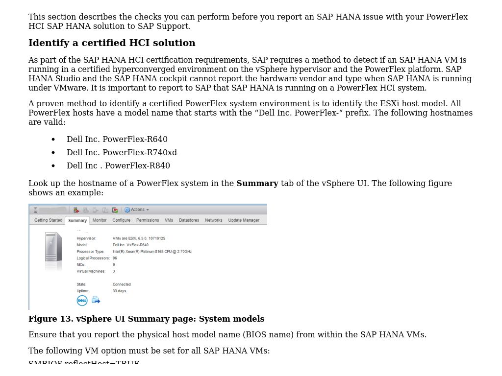 Sap Support Calls Validation Guide Dell Emc Powerflex Hyperconverged Infrastructure For Sap Dell Technologies Info Hub