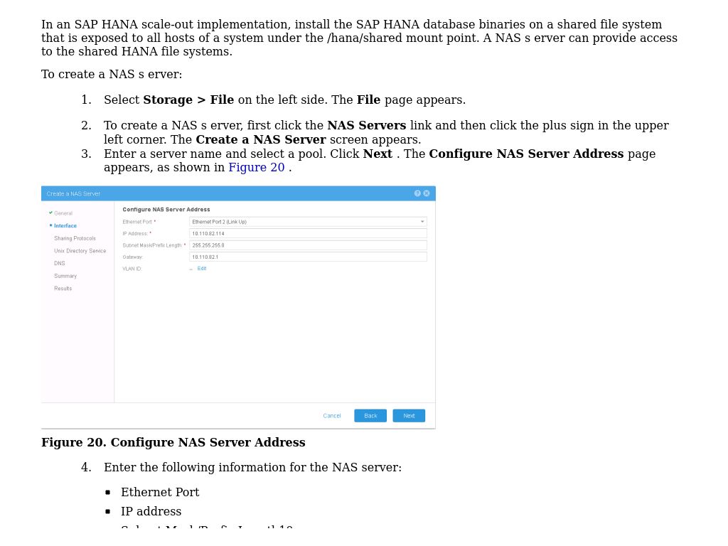 Creating A Nas Server Solution Guide Storage Configuration Best Practices For Sap Hana Tdi On Unity Storage Systems Dell Technologies Info Hub