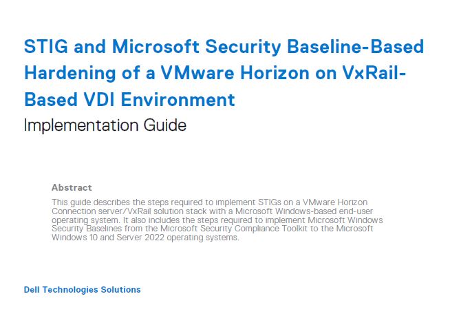 STIG And Microsoft Security Baseline-Based Hardening Of A VMware ...