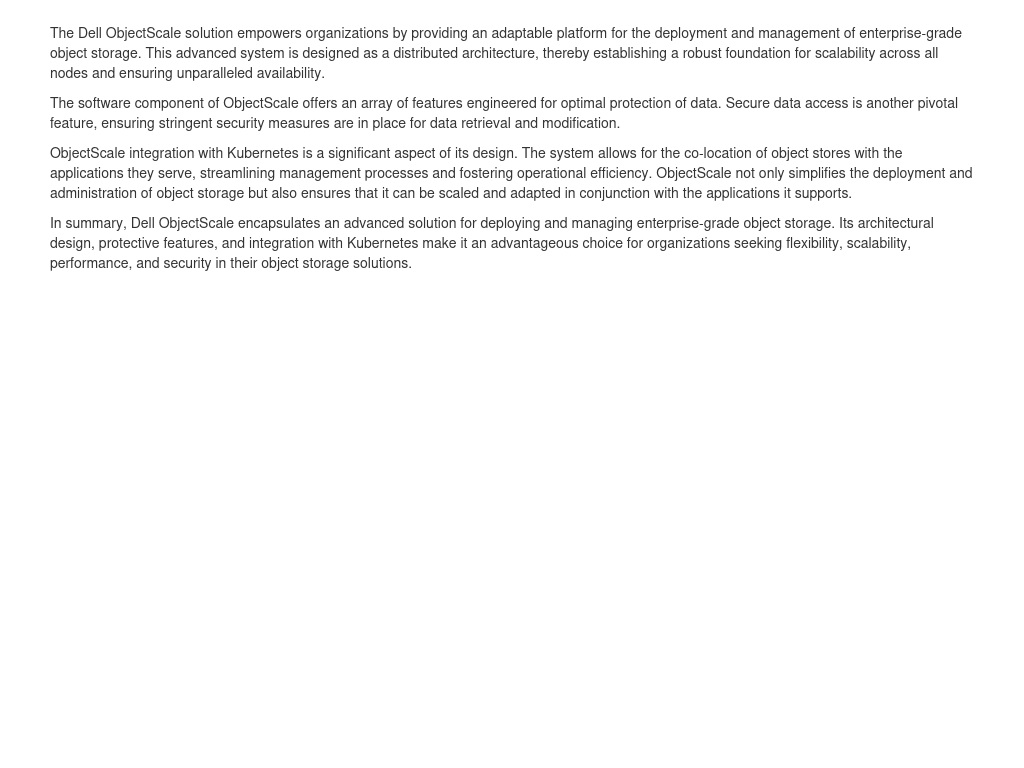 Summary | Dell ObjectScale: Overview and Architecture | Dell ...